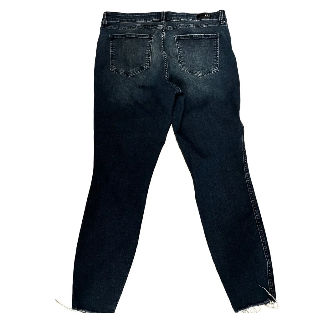 Kut from the Kloth Connie Ankle Skinny Jeans Size 14 Dark Wash Raw Hem - Picture 5 of 5